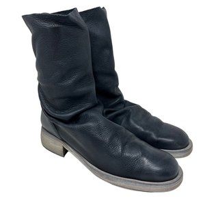 Free People Sutton Tight Slouch Leather Boots in Black